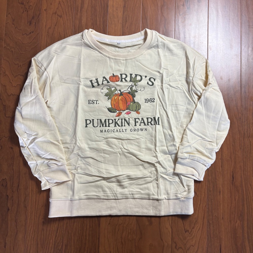 Hagrid's Pumpkin Farm Magically Grown Sweatshirt Cream Large Wizarding World